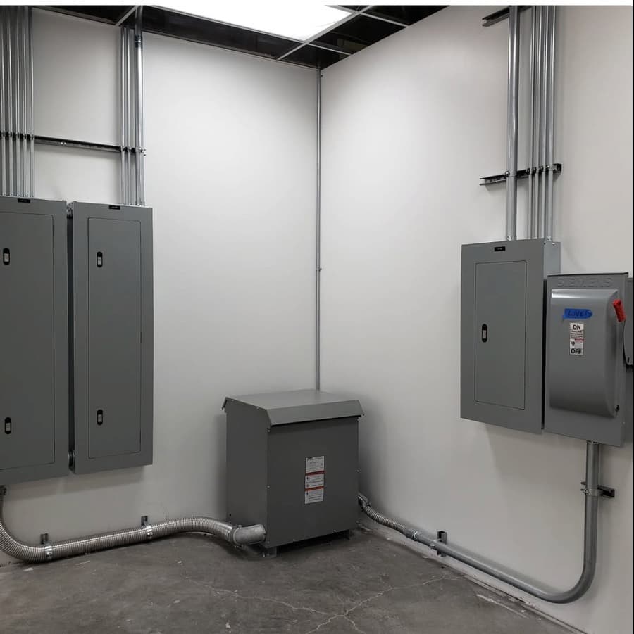 480V panel with transformer to two 120/208V panels